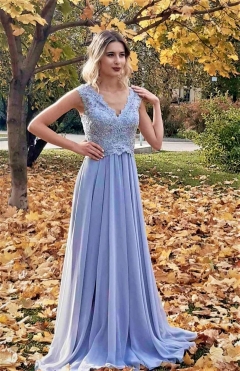 Grey DOVE от мулти шифон и кордоне дантела с метални камъчета